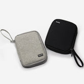 Baona BN-D004 Doppellagige Aufbewahrungstasche für Datenkabel, Finishing-Tasche für digitales Zubehör, Grau, Schwarz